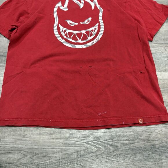 Vtg Y2K Spitfire Wheels Skater Flame T-Shirt Red Logo Grunge Size XL - Picture 2 of 6